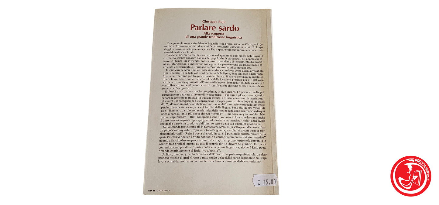 LIBRO Parlare sardo - Giuseppe Ruju