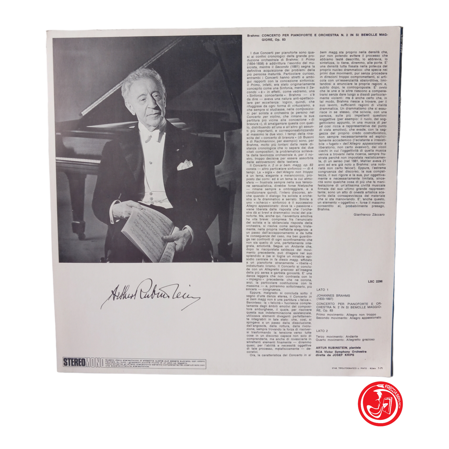 BRAHMS CONCERTO N.2 PER PIANOFORTE E ORCHESTRA IN SI BEMOLLE MAGGIORE, OP.83