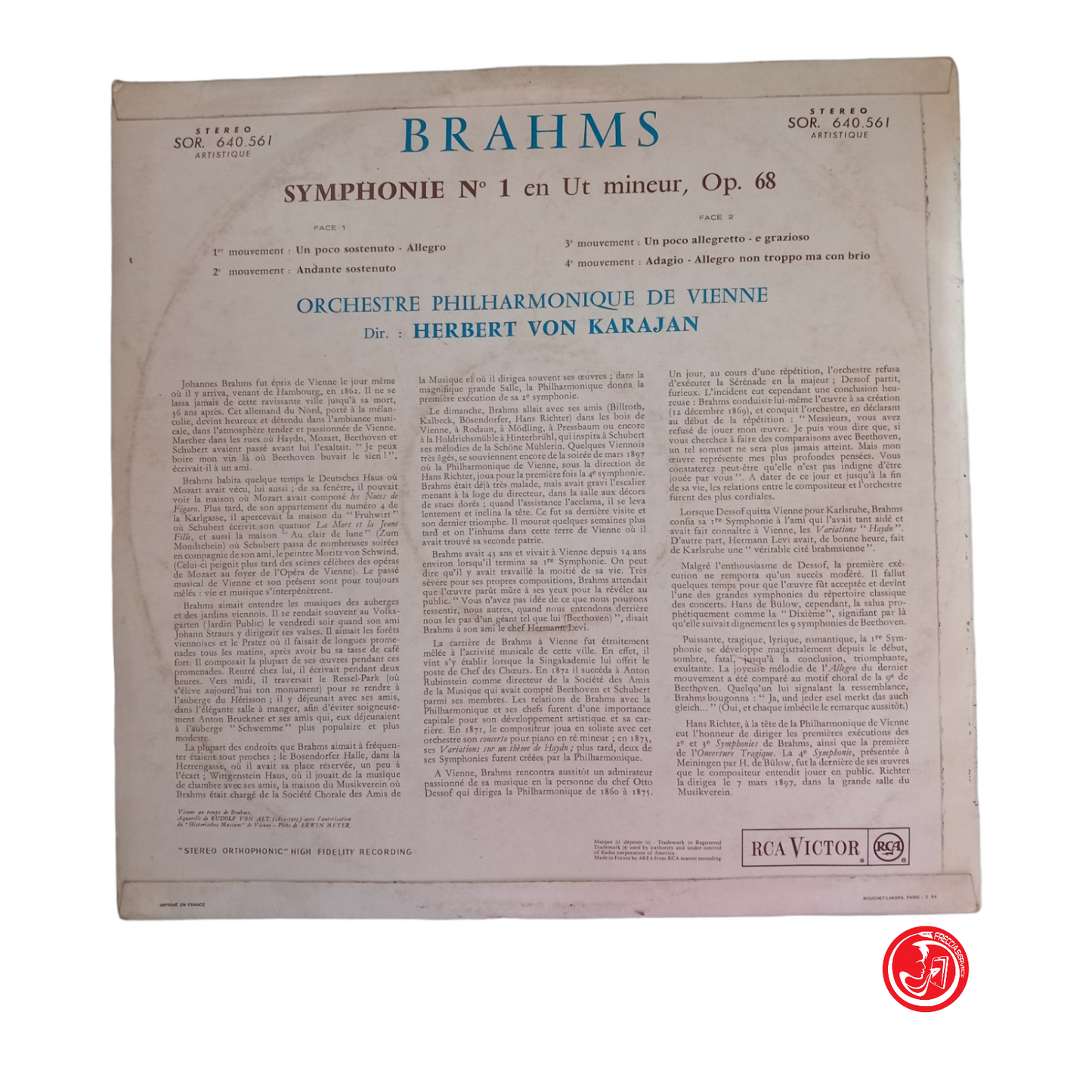 Brahms*, Orchestre Philharmonique De Vienne*, Herbert von Karajan Symphonie Nº1