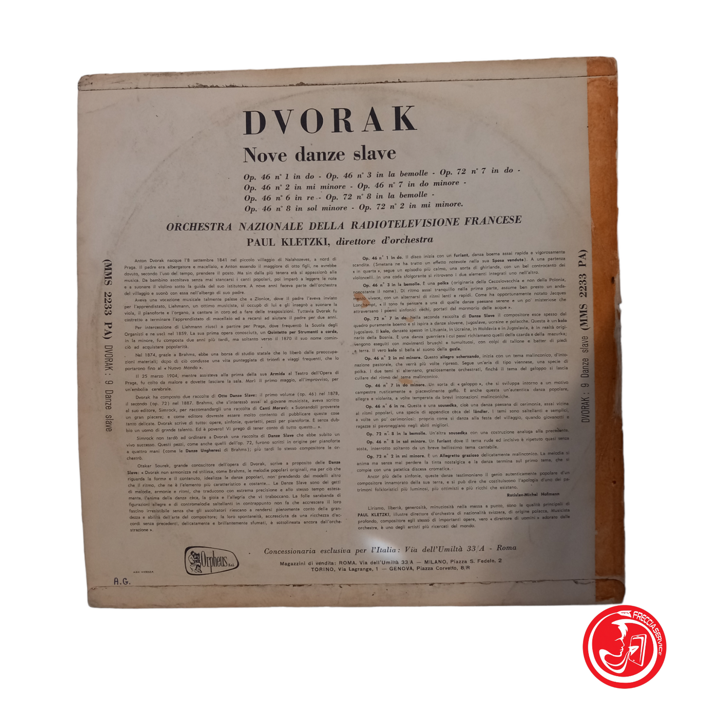 DVORAK 9 DANZE SLAVE Orchestra Nazionale della Radiotelevisione francese