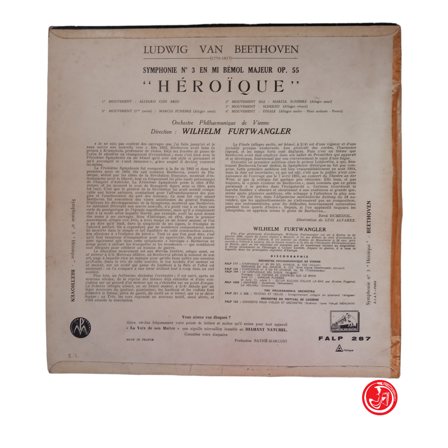 BEETHOVEN SYMPHONIE No. 3 héroique ORCHESTRE PHILHARMONIQUE DE VIENNE