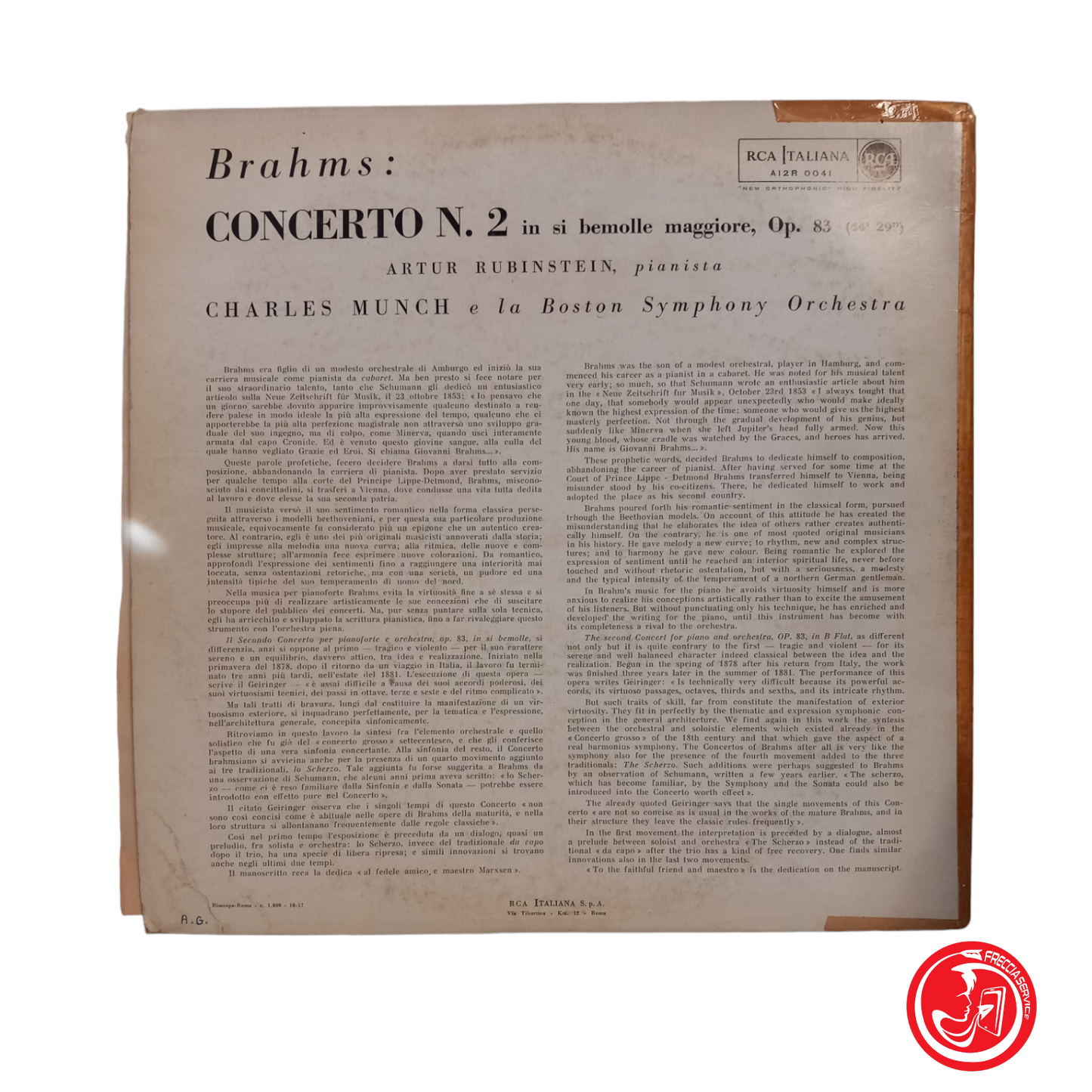 BRAHMS concerto n. 2 in si bemolle orchesta sinfonica di Boston