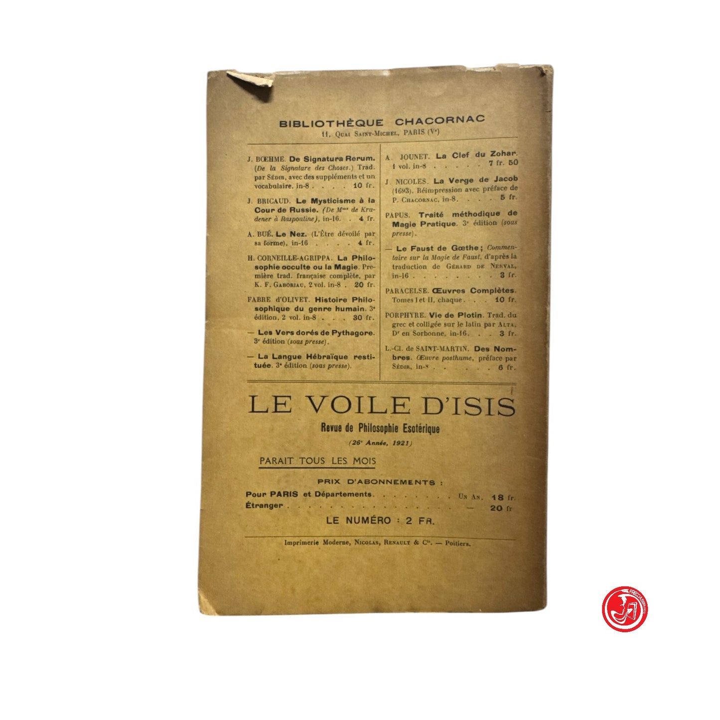 Saggistica - E. Levi - Le grand Arcane ou l'occultisme devoilè - Paris, 1921