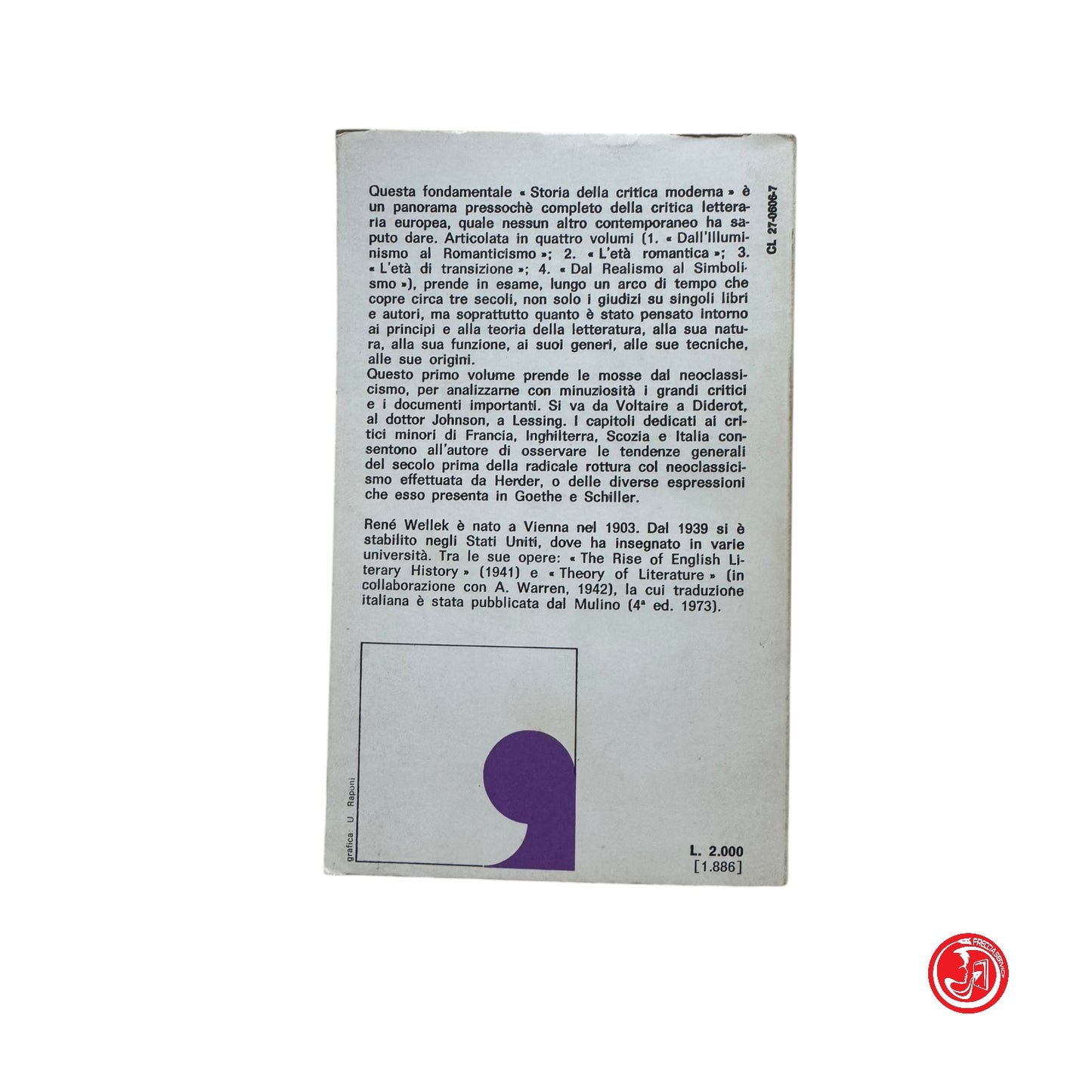 R. Wellek - Storia della critica moderna - volume I