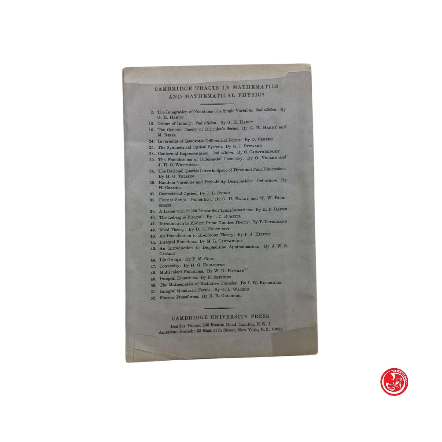 Matematica - P. M. Cohn - Lie groups n. 46