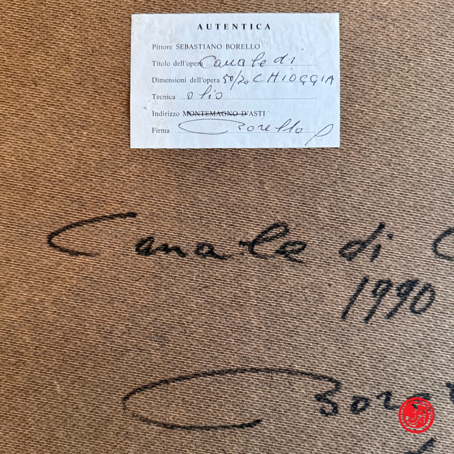 Dipinto ad olio "Canale di Chioggia" - S. Borello 1996