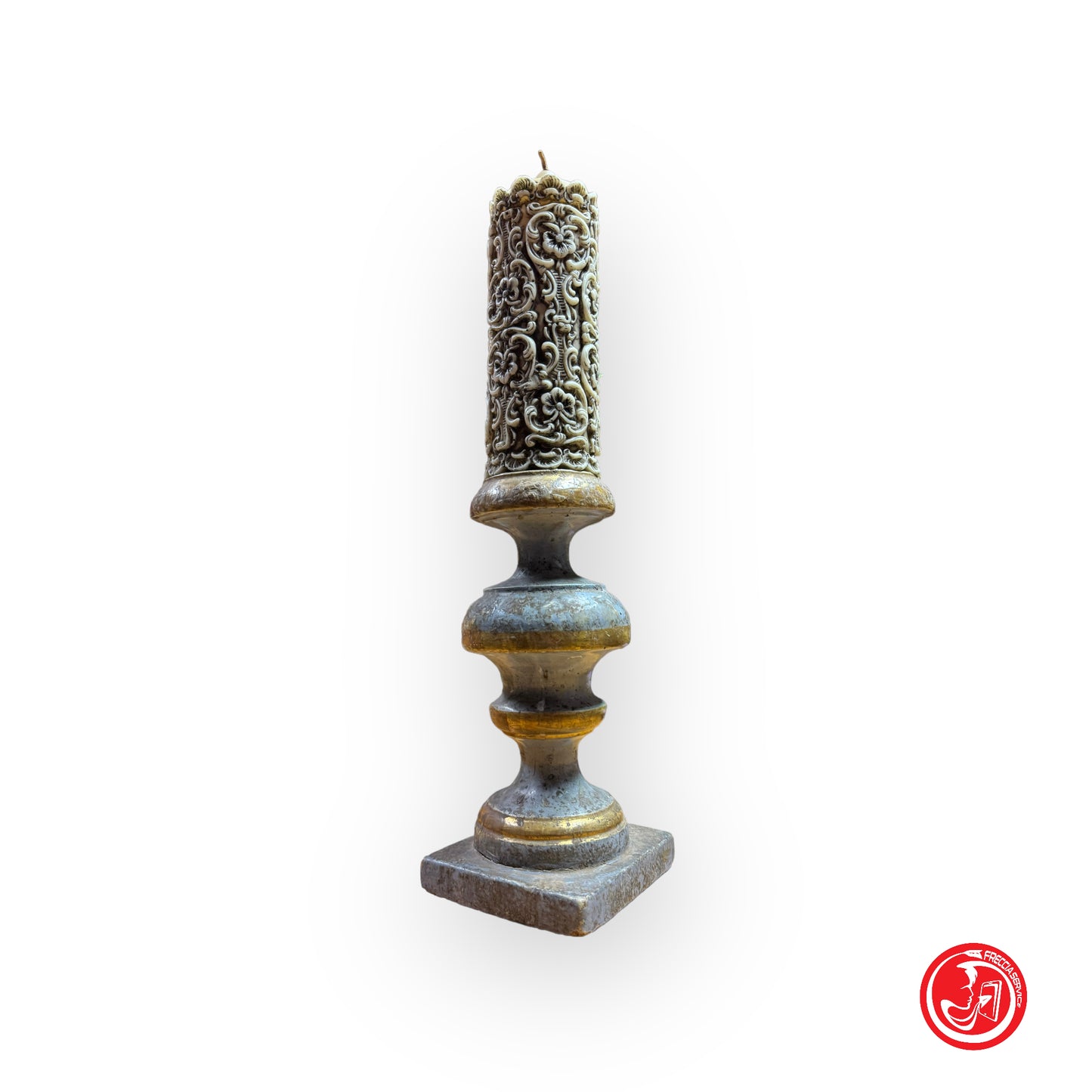 Bougie de table élégante entièrement en céramique - hauteur 50 cm