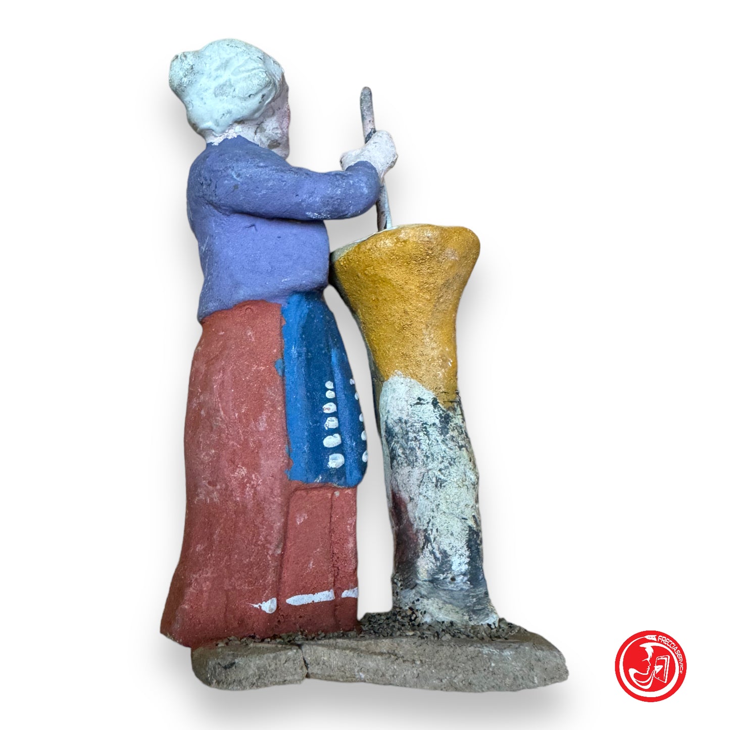 Figurine statue en terre cuite pour la crèche - ancienne - 8,5 cm