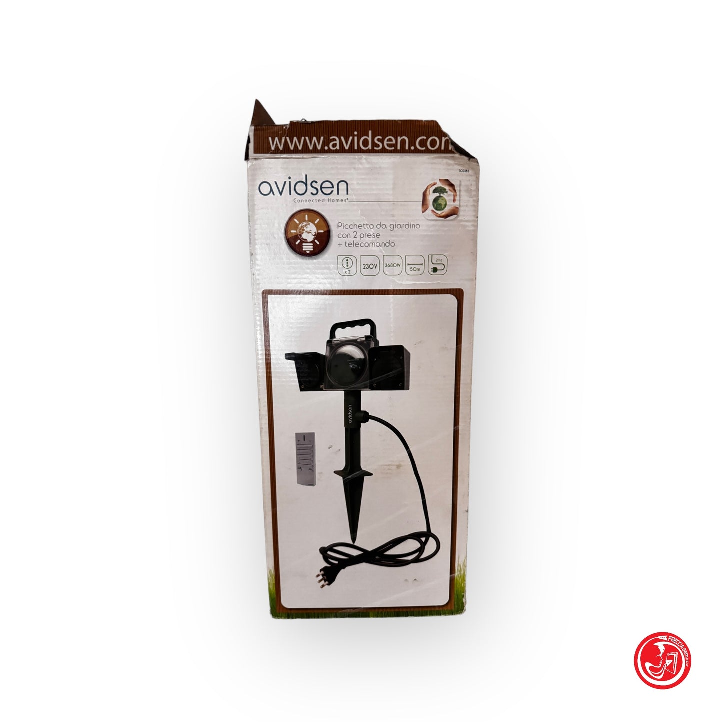 Picchetto da guardino con 2 prese + telecomando - avidsen