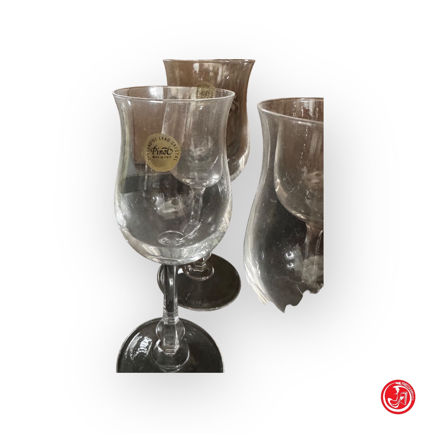 4 bicchieri vino e acqua in cristallo - calici Pinot made in Italy