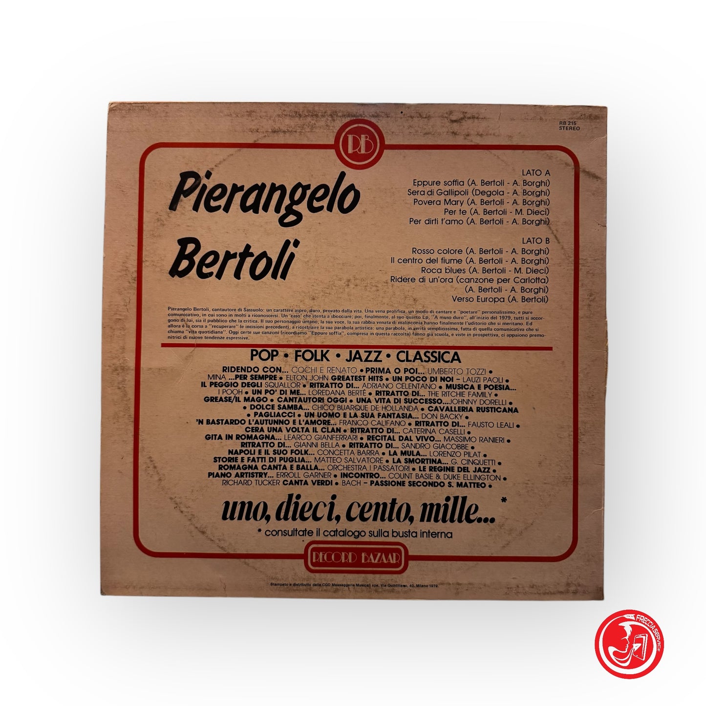 Vinile italiano - Pierangelo Bertoli RB 215