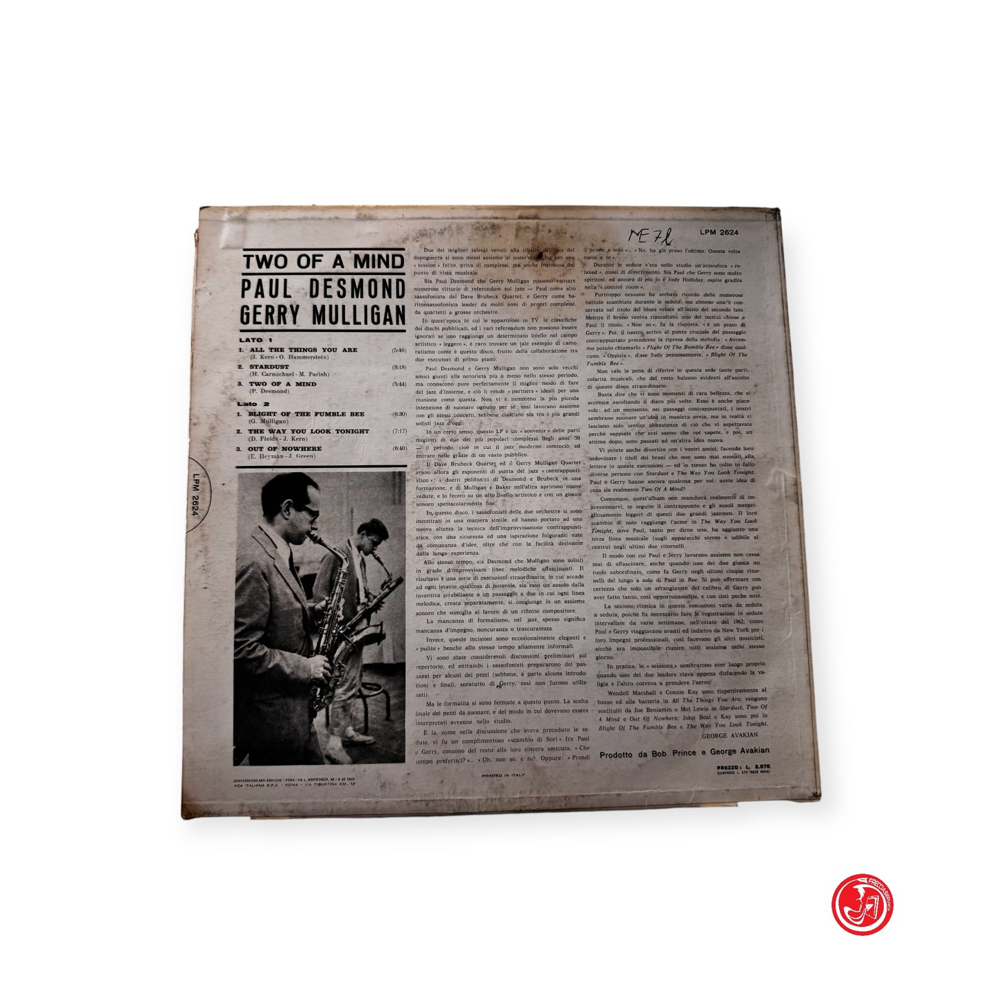 Vinile Jazz - Paul Desmond & Gerry Mulligan - Two of a mind