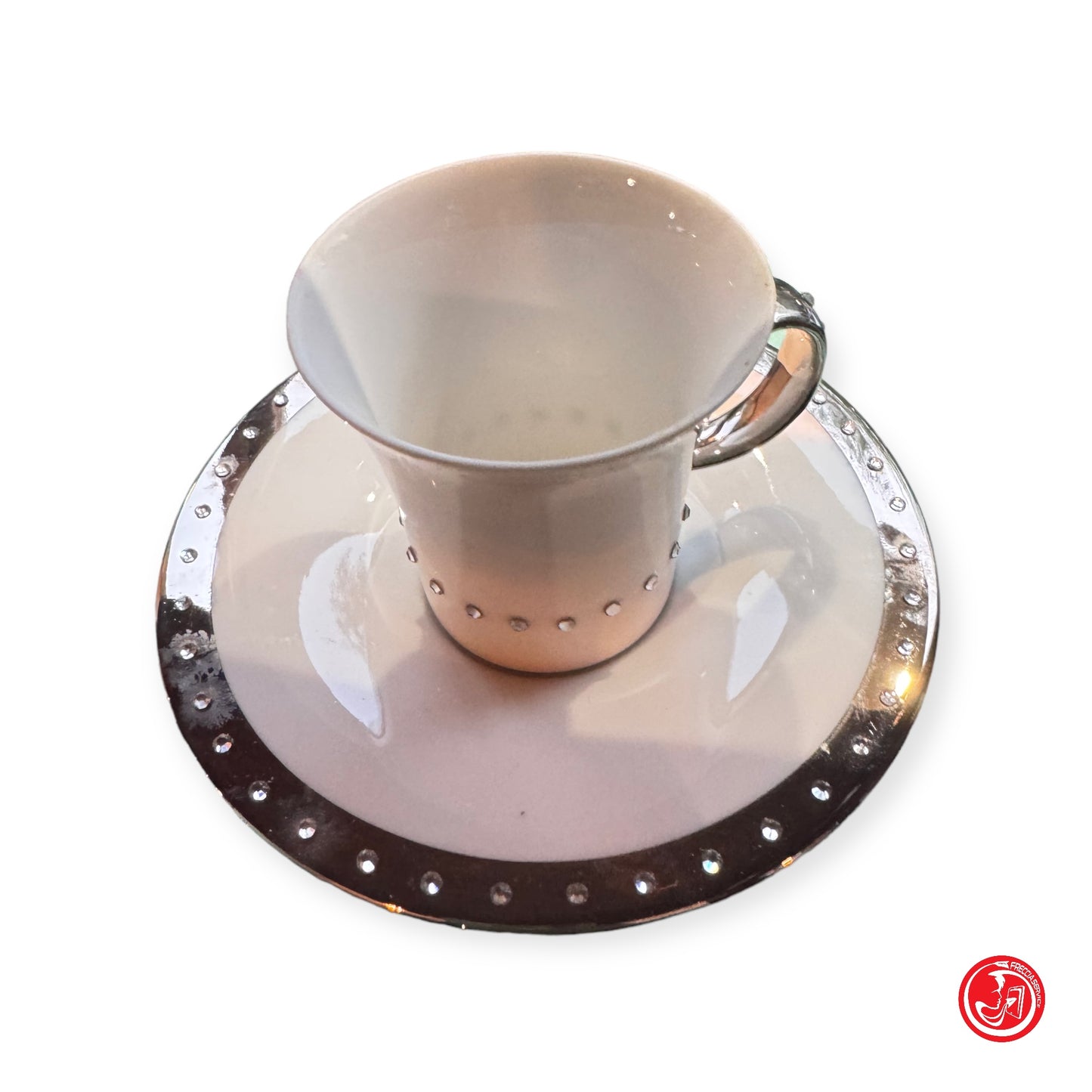 Coppia di tazzine da caffè manifatture de Monaco con i brillantini