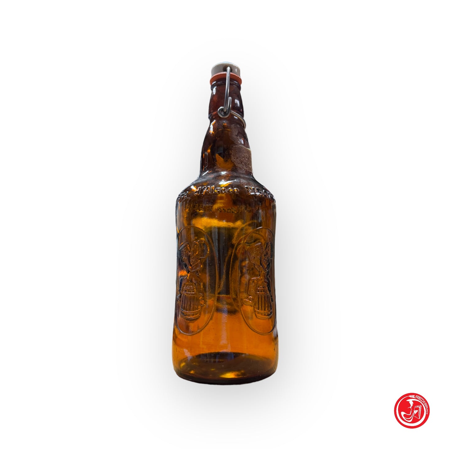 Bottiglia di birra in vetro con tappo