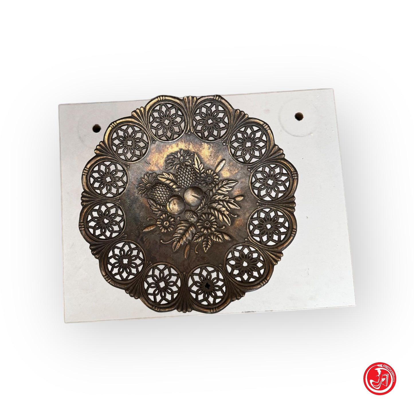 Alzatina in metallo stile art decò