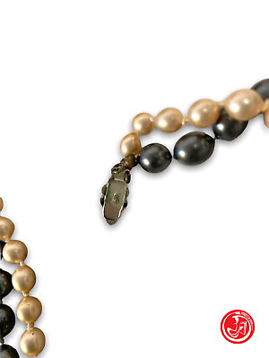 Collana di perle vintage con gancetto in argento 800
