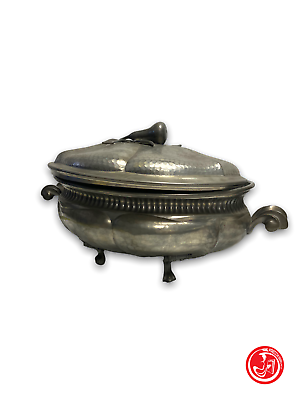 Plateau en étain avec couvercle