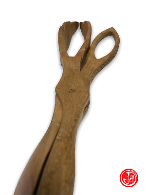 Vintage wooden kitchen tongs