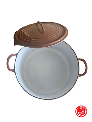 Ancient aluminum pot with lid