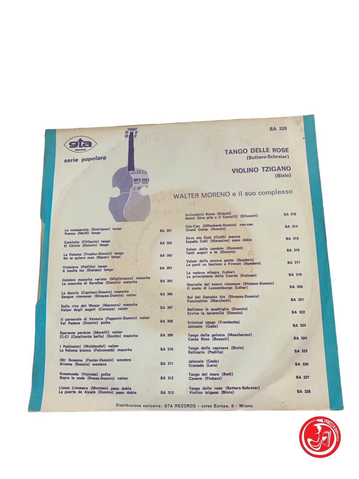 Walter Moreno And His Orchestra – Tango Delle Rose / Violino Tzigano