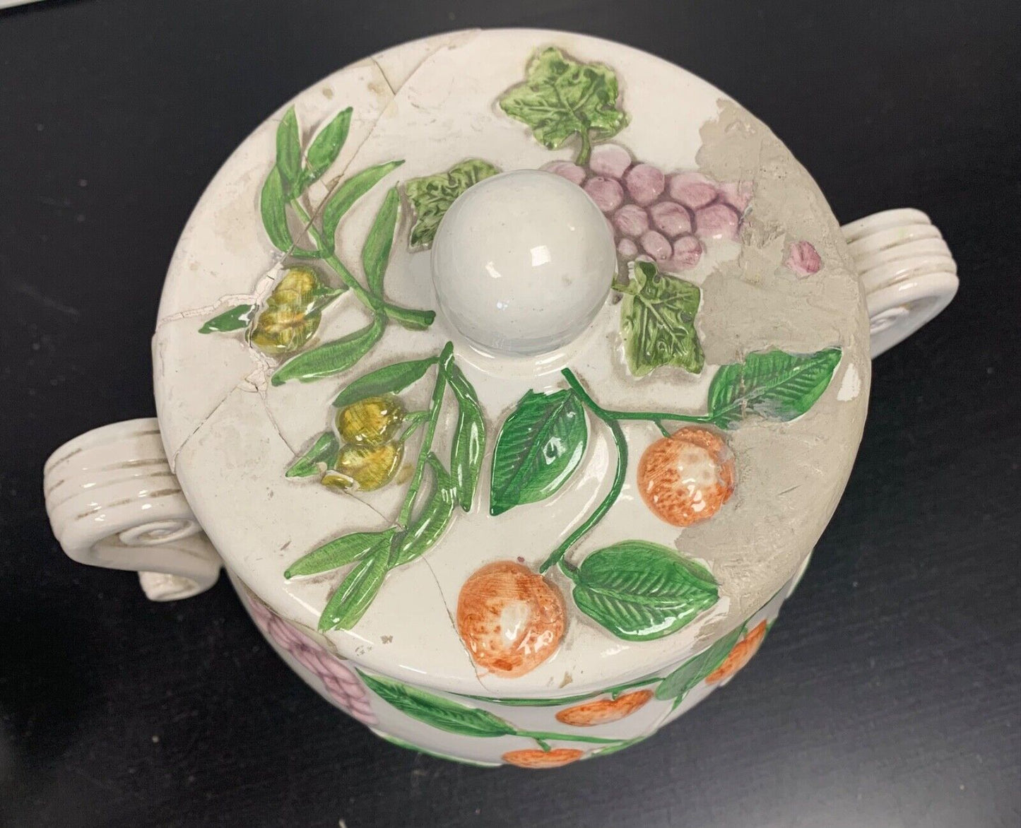 Decorated ceramic carafe