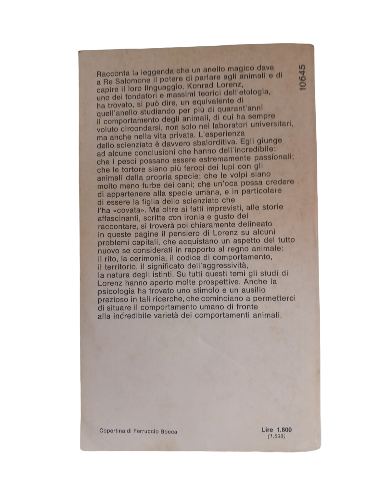 KONRAD LORENZ L'ANELLO DI RE SALOMONE