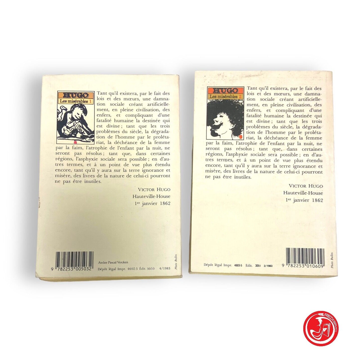 Les misérables volume 1 e 2 - Hugo - Librairie Générale Française, 1972