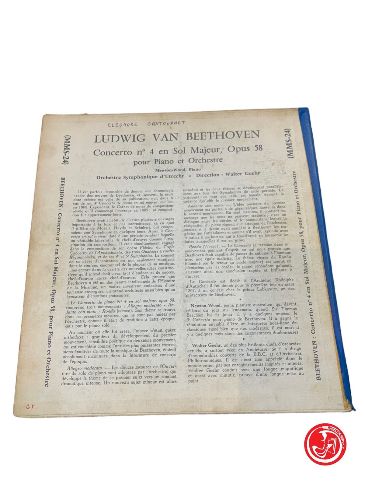 Beethoven, Utrecht Symphony Orchestra*, Mewton-Wood, Walter Goehr - Concerto N4