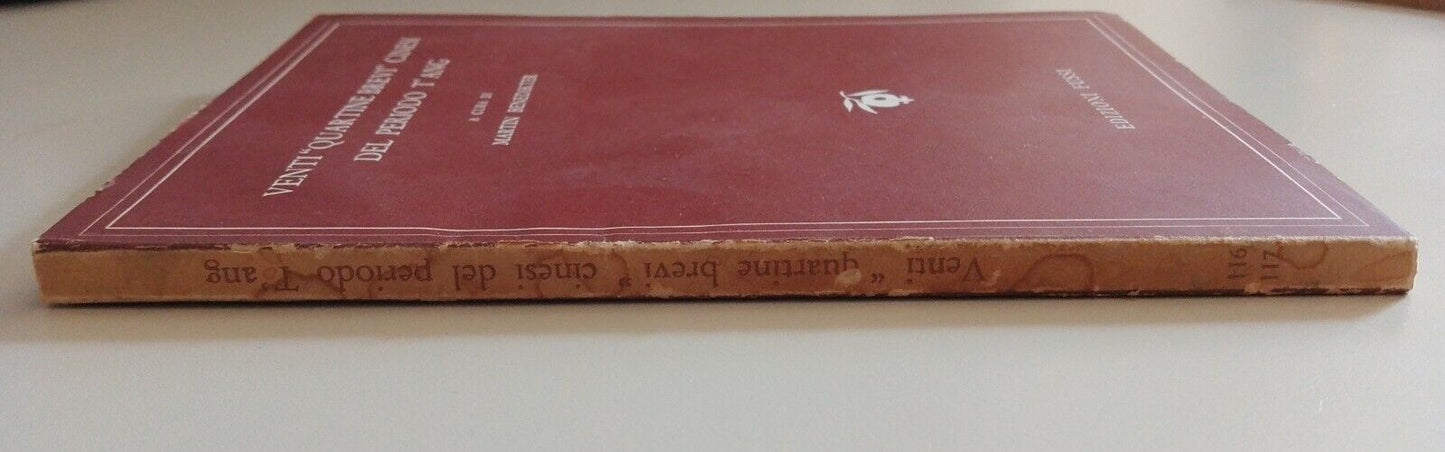 Venti quartine brevi cinesi del periodo T'ang, a cura di M. Benedikter, 1954