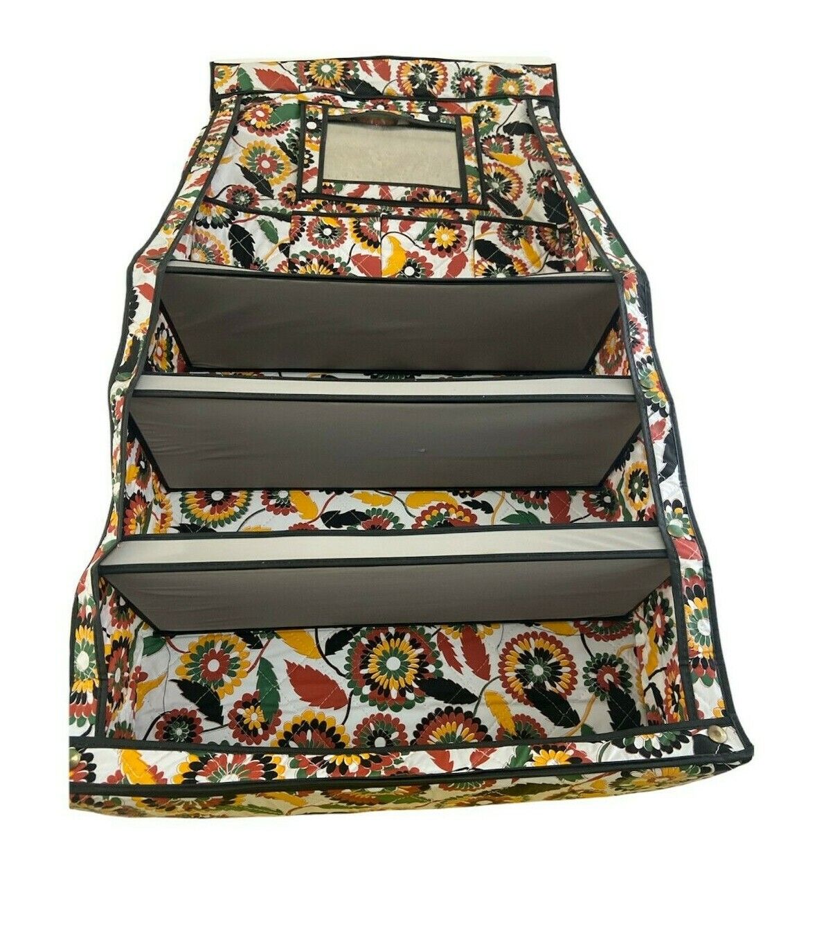 Support de rangement mural en tissu avec miroir
