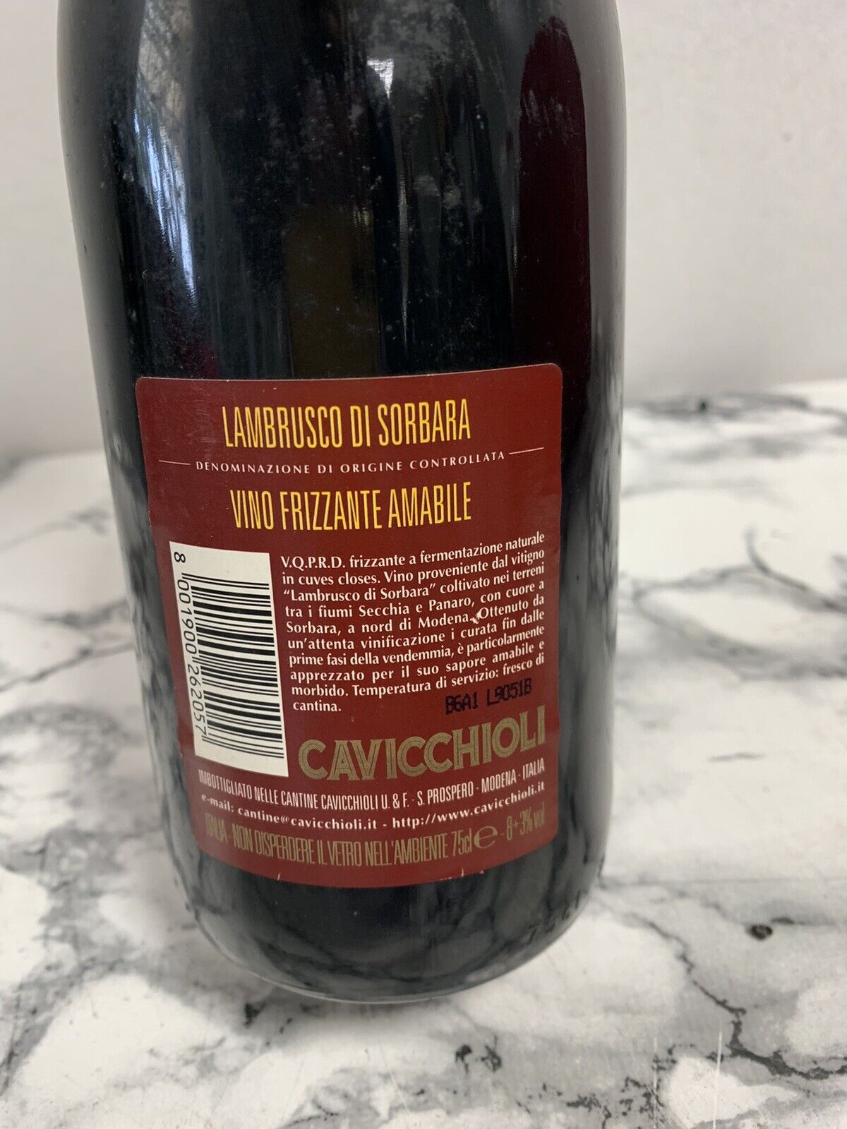 bouteille Vin - Lambrusco di Sorbara - Amabile - Cavicchioli