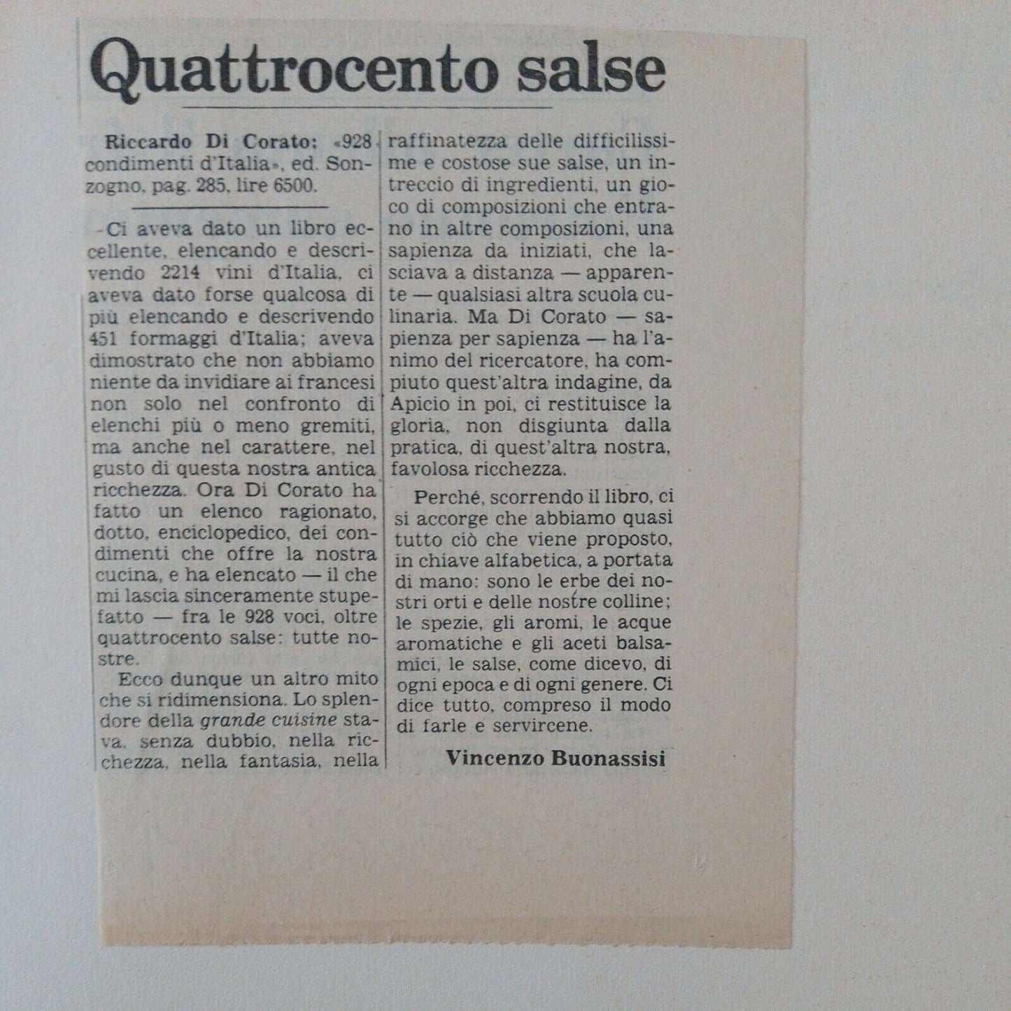 928 CONDIMENTI D’ITALIA,Riccardo Di Corato, SONZOGNO 1978