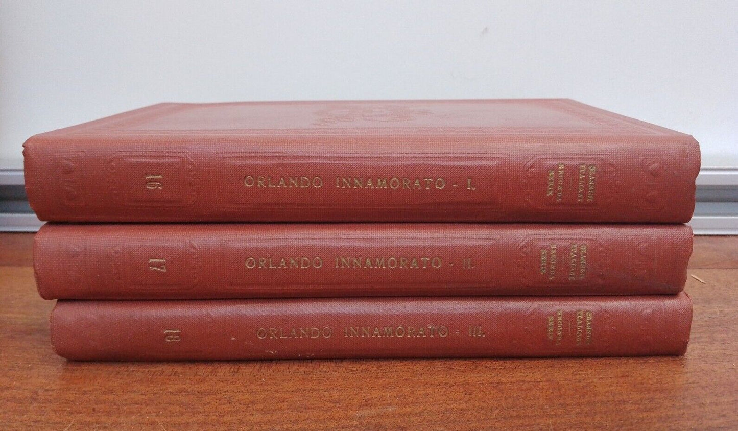 Orlando innamorato, Boiardo, vol. I-II-III, 1926 UTET