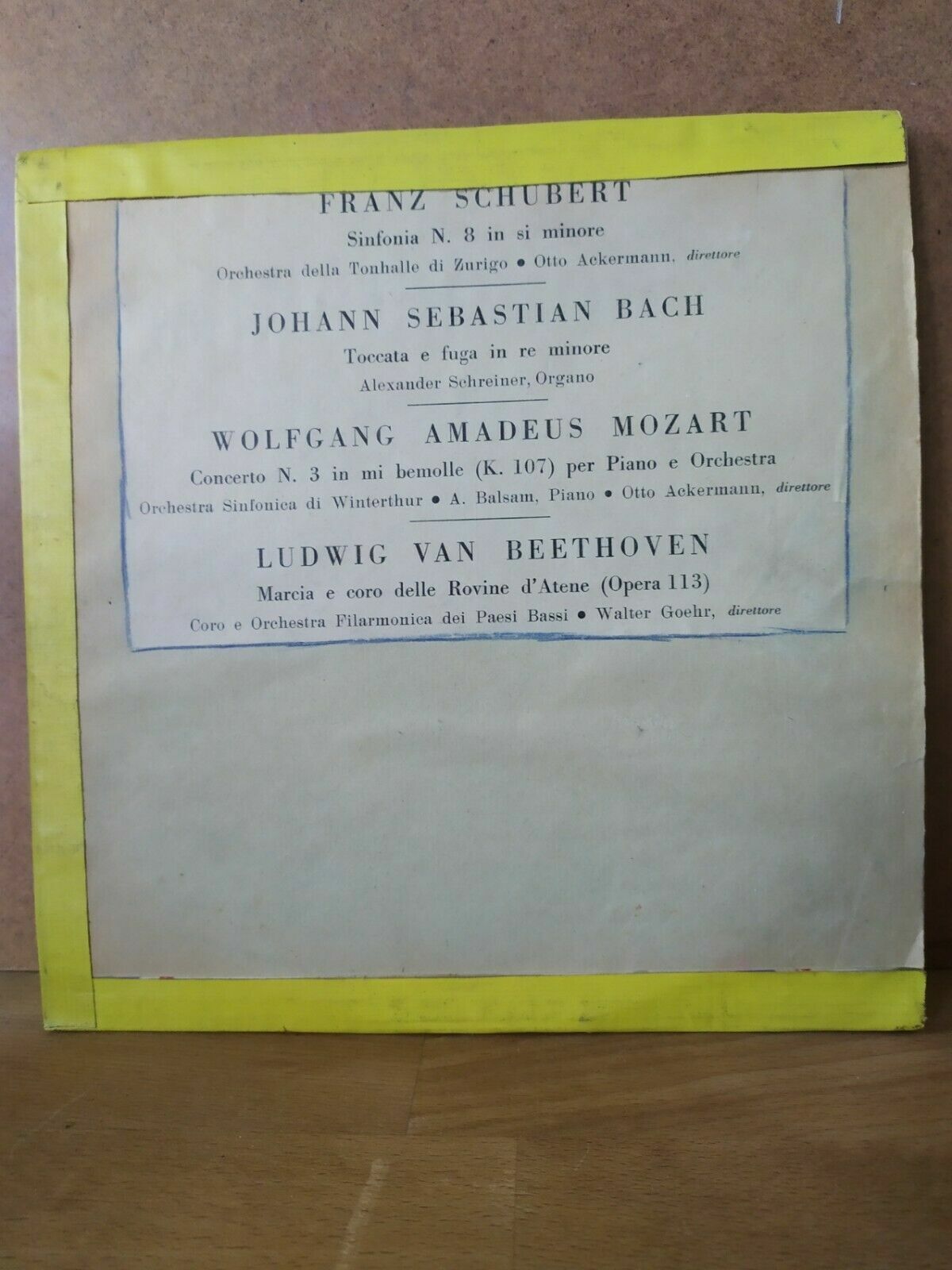Société des chefs-d'œuvre musicaux – MMS-SPEC-54, Schubert - Bach - Mozart - Beethoven