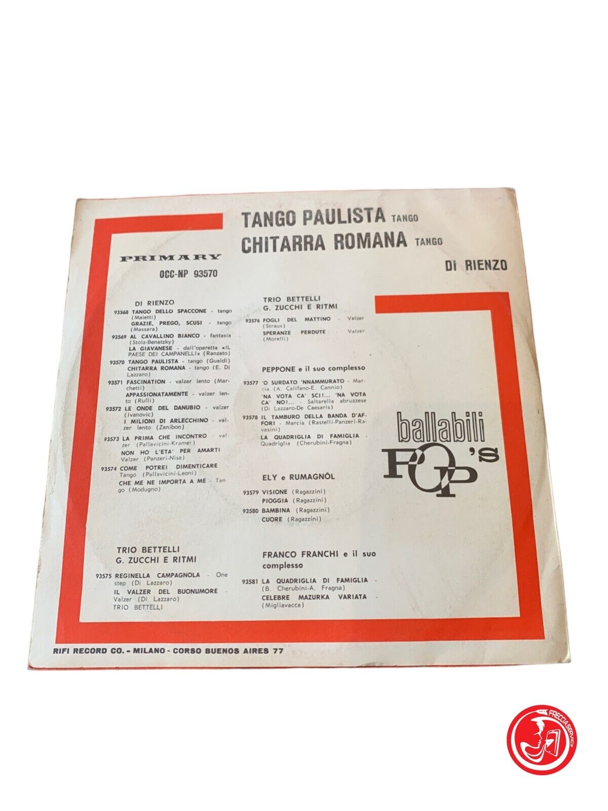 Di Rienzo - Tango Paulista / Chitarra Romana