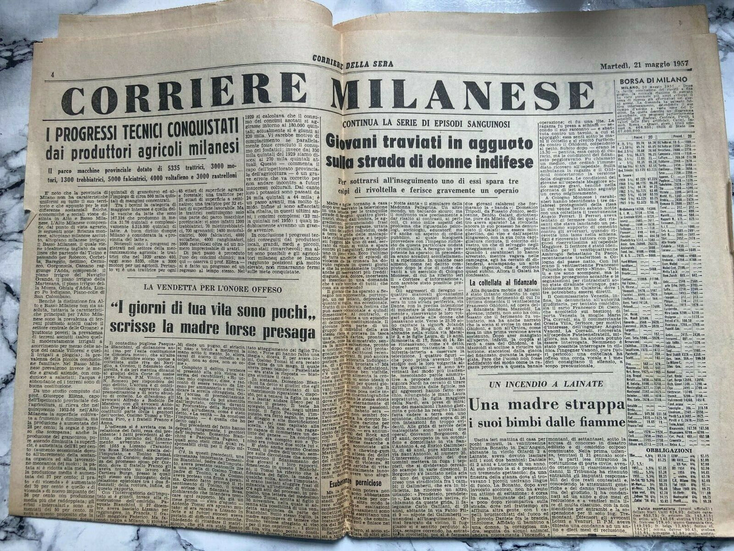 La stampa 21 maggio 1957 -Milano