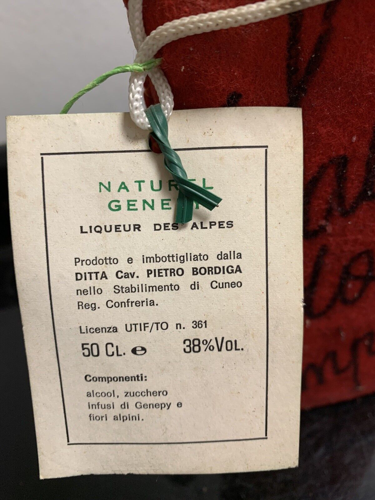 Bottiglia Bordiga - Liquore Naturale di genepy