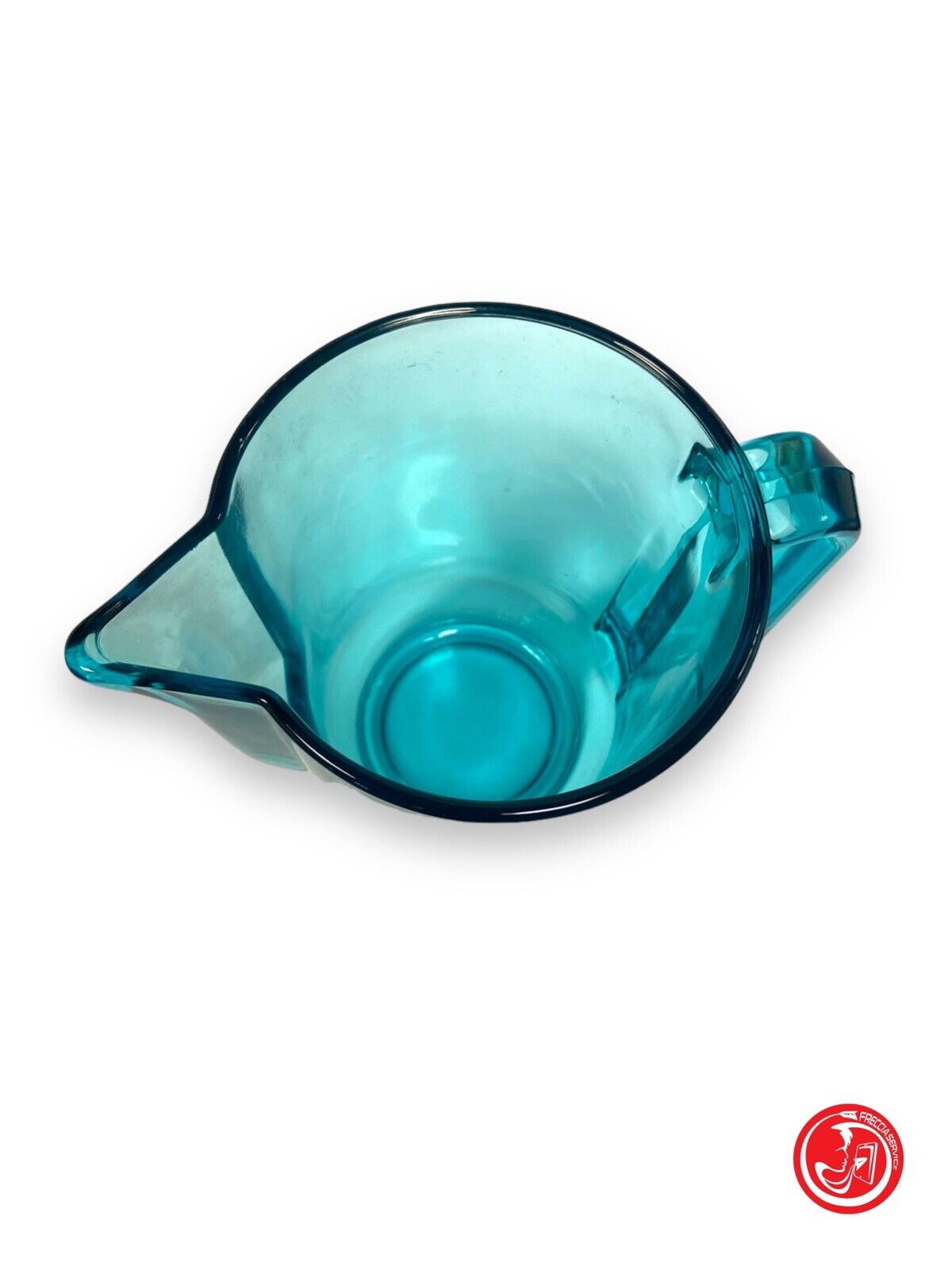 Turquoise glass carafe
