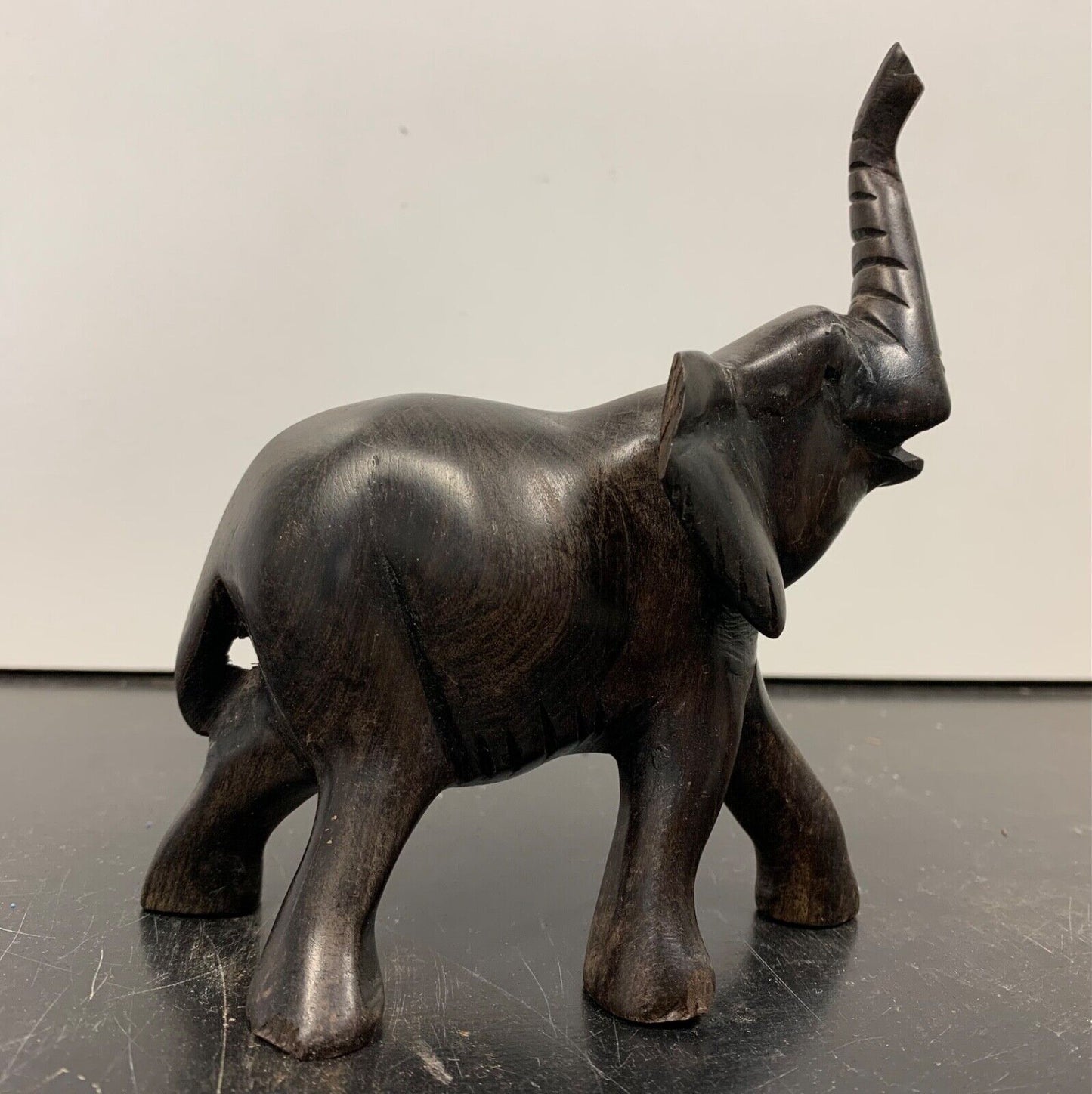 Wooden elephant figurine