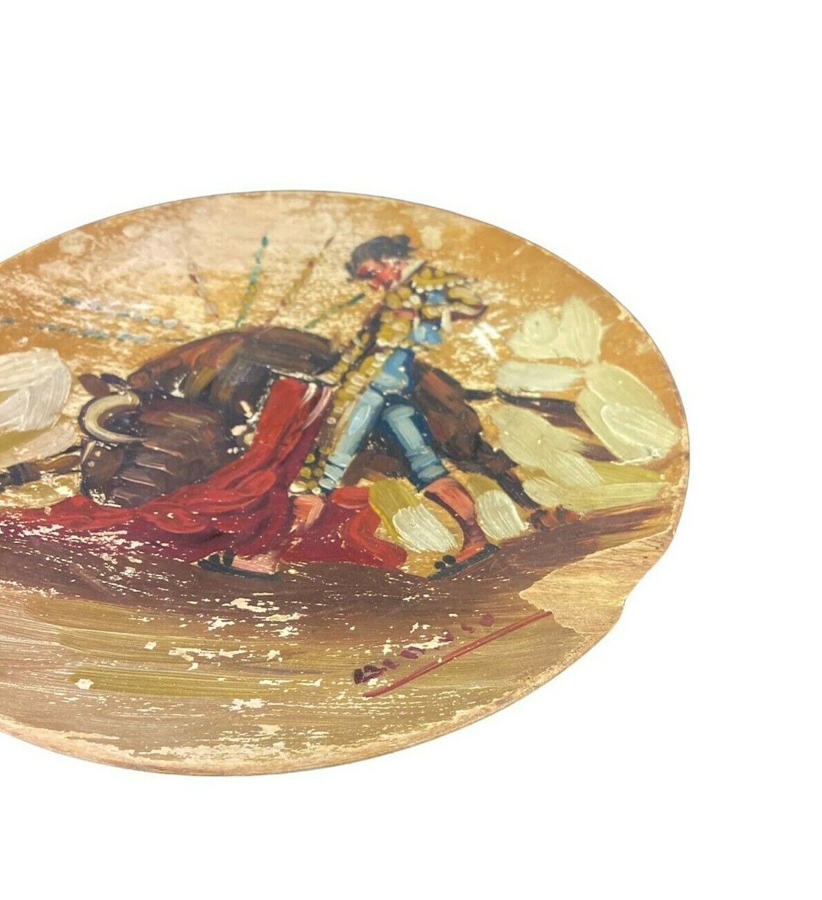Wooden bullfighting plate