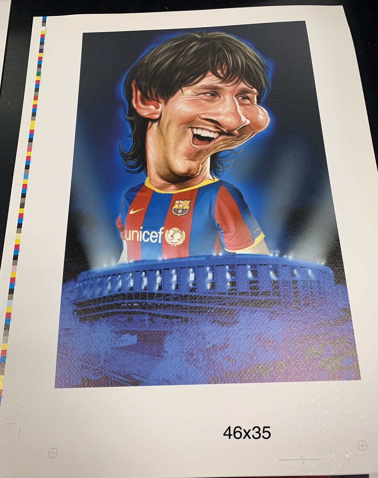 Stampe Caricature Messi 46X35