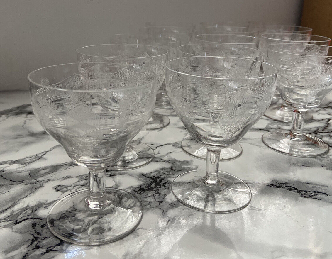 Water Glasses Engraved in Fine Glass