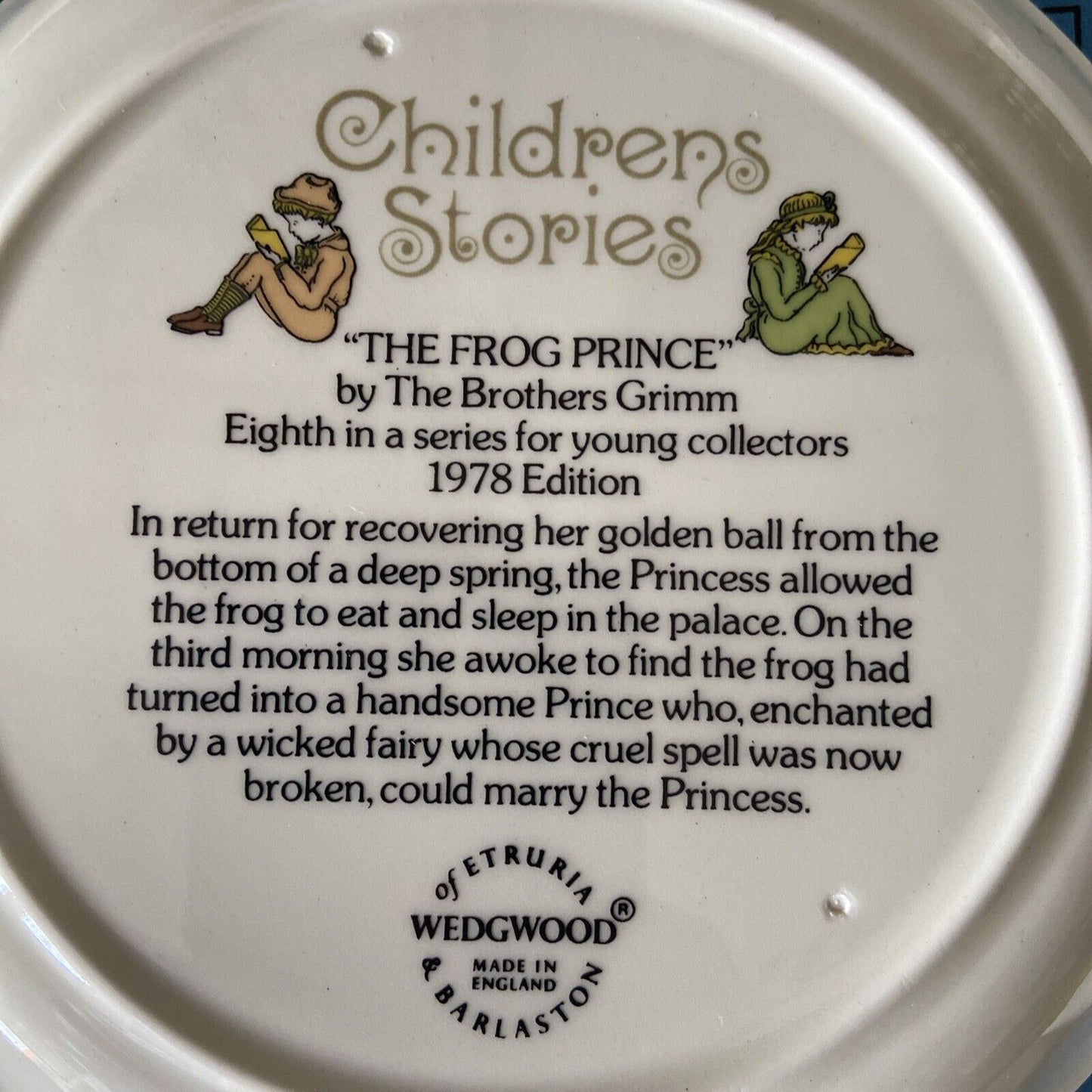 VINTAGE 1978 Wedgewood STORIE PER BAMBINI PIATTO "IL PRINCIPE RANOCCHIO"