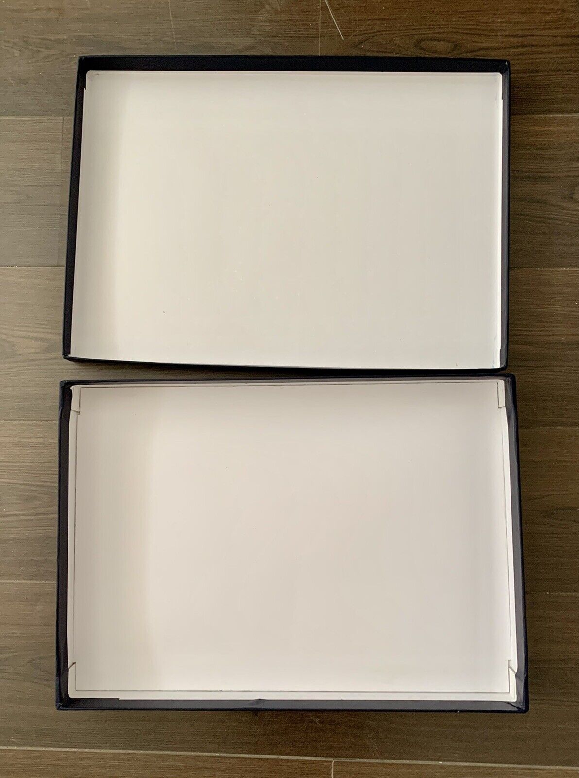 Blue cardboard boxes