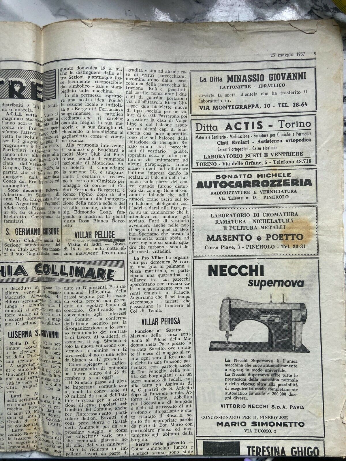 La stampa 25 maggio 1957 -Milano