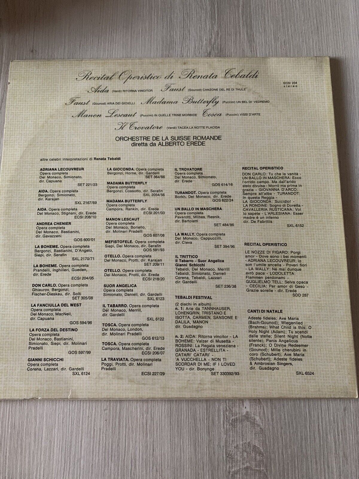 Recital operistico di Renata Tebaldi - Orchestre de la Suisse Romande