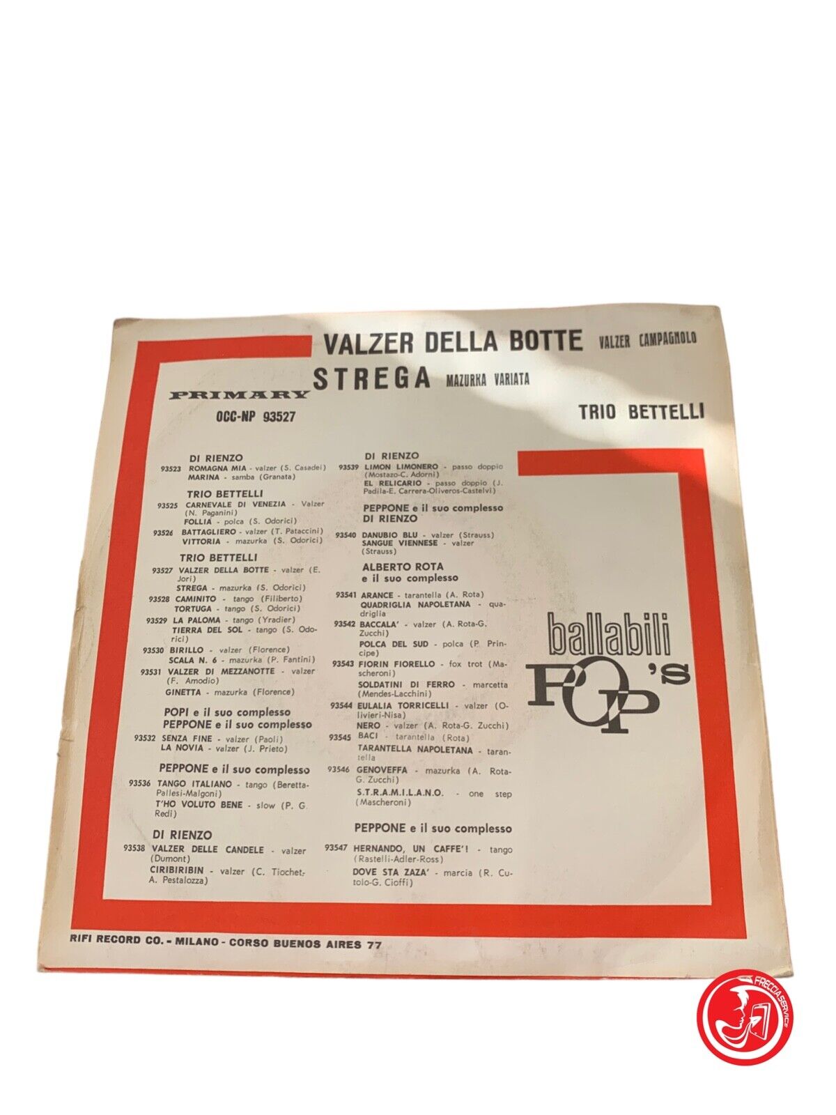 Trio Bettelli - Valse Della Botte / Strega