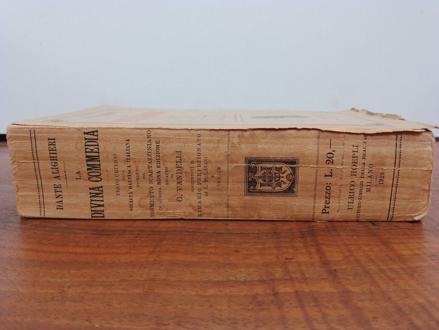LA DIVINA COMMEDIA, Dante ALIGHIERI, HOEPLI 1929 raro