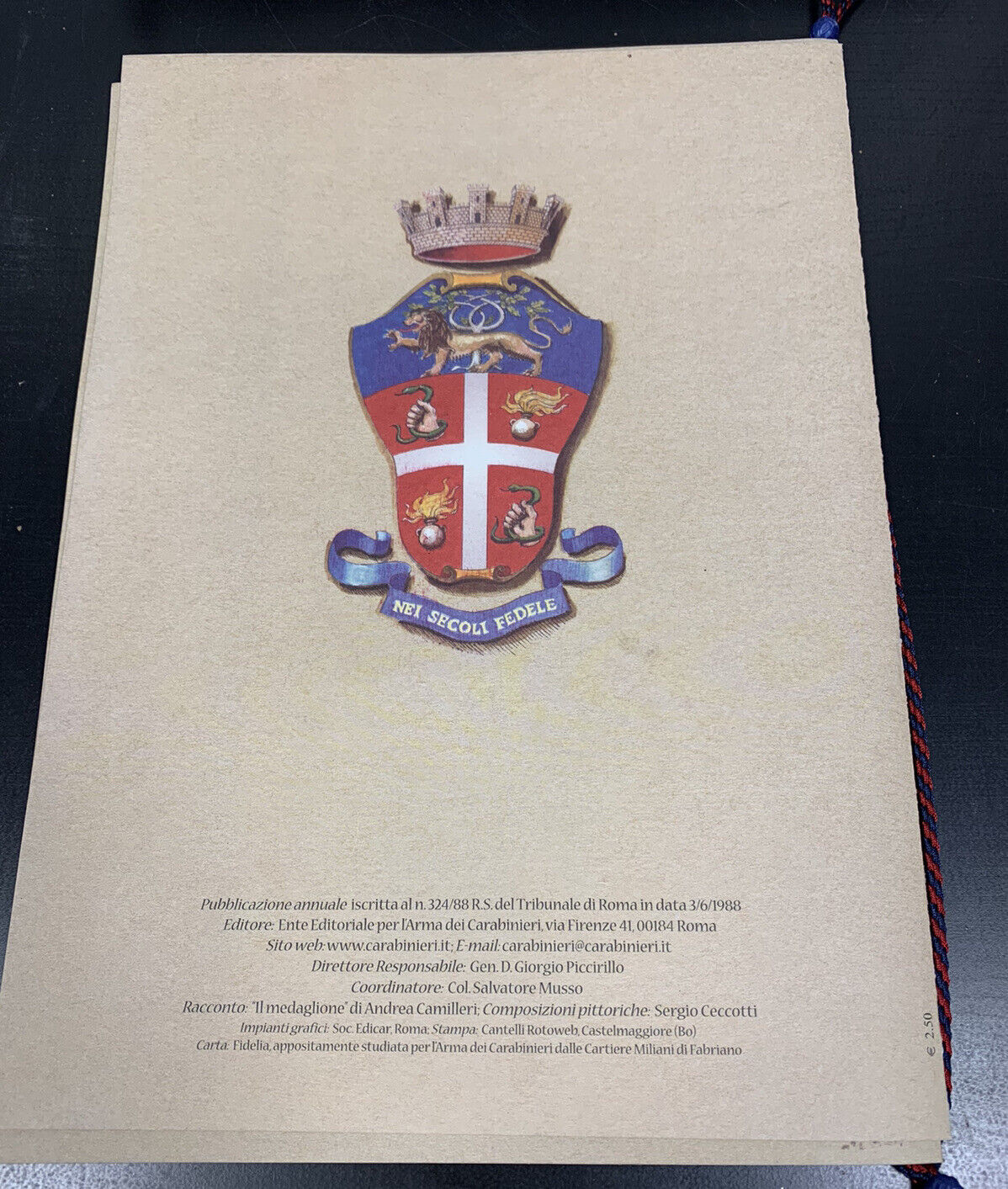 Calendario storico dei Carabinieri 2005
