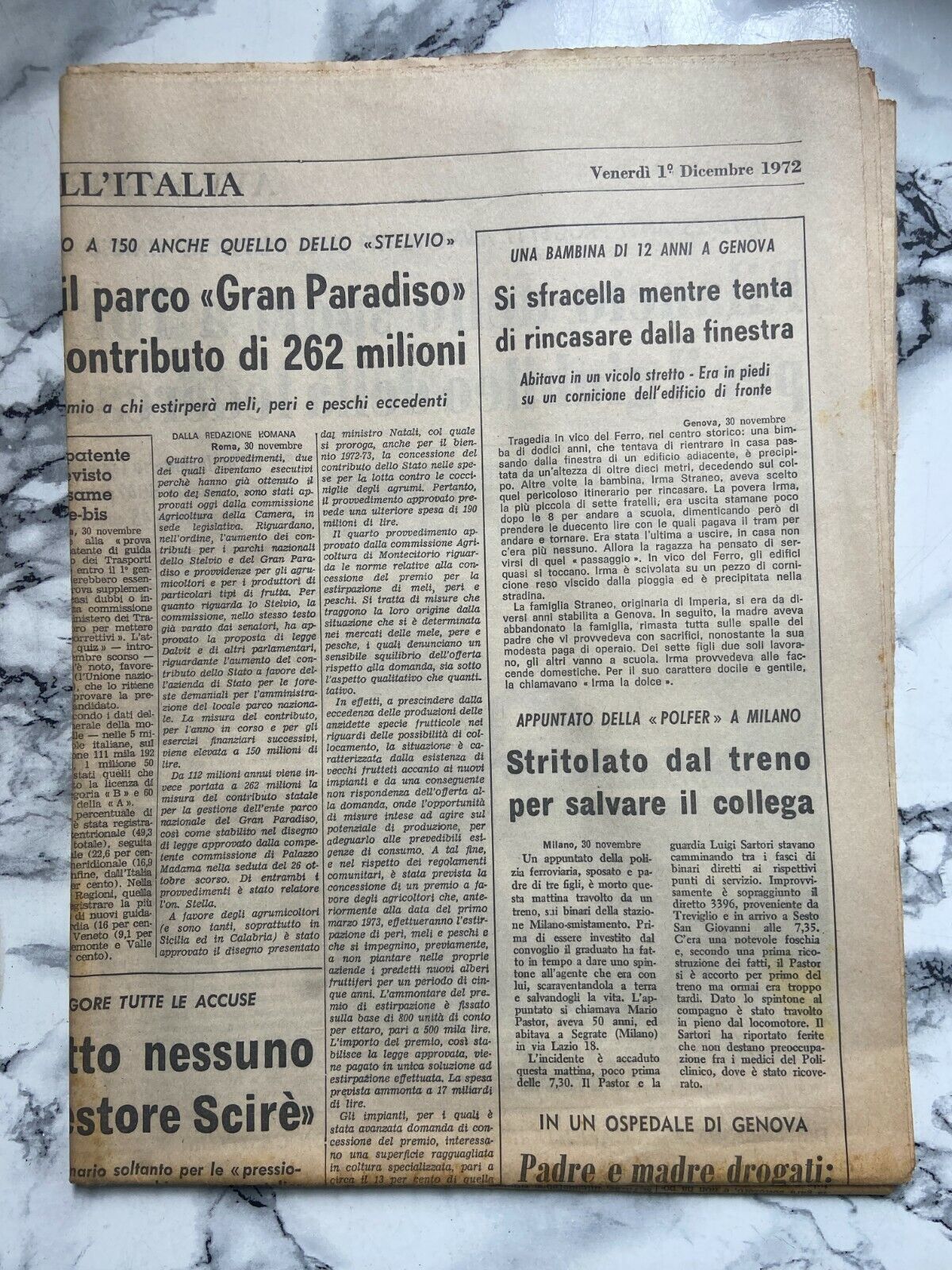 La stampa - Venerdì 1 Dicembre 1972 - Milano